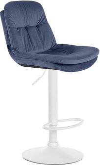 Barkruk Leural Fluweel wit, Blauw