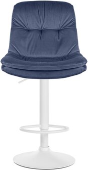 Barkruk Leural Fluweel wit, Blauw