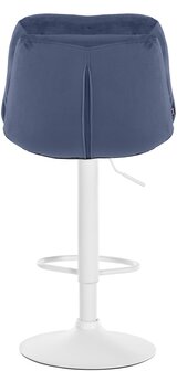 Barkruk Leural Fluweel wit, Blauw