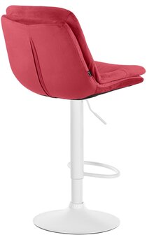 Barkruk Leural Fluweel wit, Rood