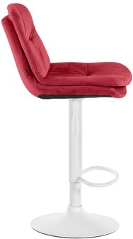 Barkruk Leural Fluweel wit, Rood