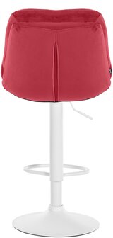 Barkruk Leural Fluweel wit, Rood