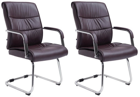 2-delige set bezoekersstoelen Seevirt, Bruin