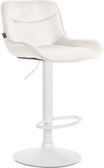 Barkruk Venoro fluweel wit, Creme