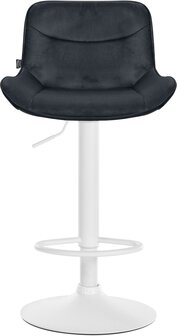 Barkruk Venoro Fluweel wit, Zwart