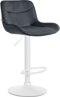 Barkruk Venoro Fluweel wit, Zwart