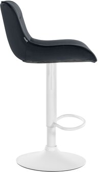 Barkruk Venoro Fluweel wit, Zwart