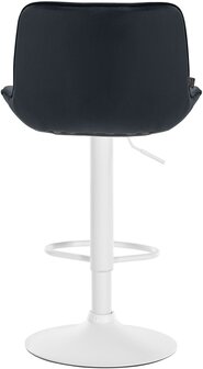 Barkruk Venoro Fluweel wit, Zwart