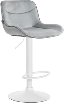 Barkruk Venoro fluweel wit, Grijs