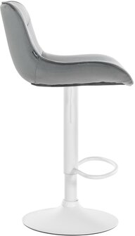 Barkruk Venoro fluweel wit, Grijs