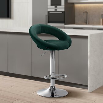 Barkruk Alindo Fluweel chroom, Groen