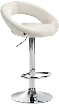 Barkruk Alindo Fluweel chroom, Creme