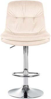 Barkruk Leural Fluweel chroom, Creme