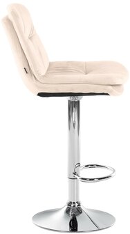 Barkruk Leural Fluweel chroom, Creme