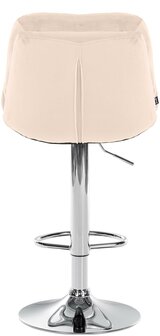 Barkruk Leural Fluweel chroom, Creme