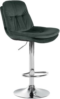 Barkruk Leural Fluweel chroom, Groen