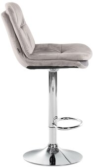 Barkruk Leural Fluweel chroom, Grijs