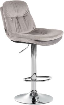 Barkruk Leural Fluweel chroom, Grijs