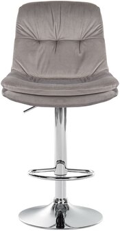 Barkruk Leural Fluweel chroom, Grijs