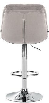 Barkruk Leural Fluweel chroom, Grijs