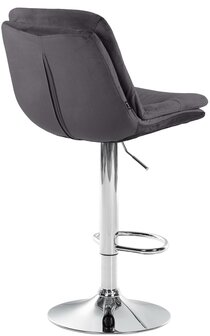 Barkruk Laurier Fluweel chroom, Zwart