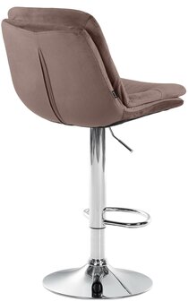 Barkruk Laurier Fluweel chroom, Bruin