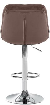 Barkruk Laurier Fluweel chroom, Bruin