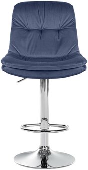 Barkruk Leural Fluweel chroom, Blauw