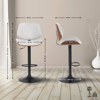 Barkruk Clowsan Stof zwart, Creme
