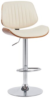 Barstoel Clowsan Kunstleer chroom, Creme