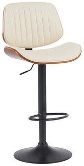 Barstoel Clowsan kunstleer zwart, Creme