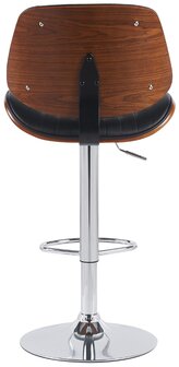 Barstoel Clowsan Kunstleer chroom, Zwart