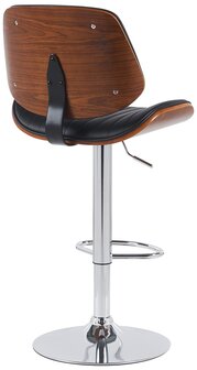 Barstoel Clowsan Kunstleer chroom, Zwart