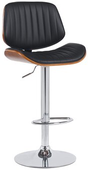 Barstoel Clowsan Kunstleer chroom, Zwart