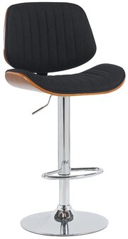 Barkruk Clowsan Stof chroom, Zwart