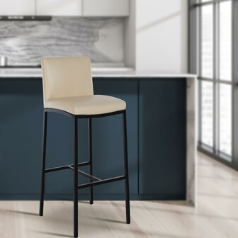Barstoel Froepert Kunstleer B, Creme