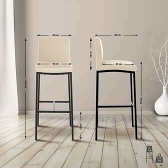 Barstoel Froepert Stof B, Creme