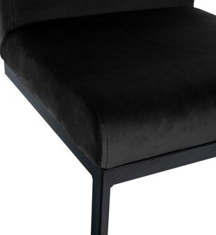 Barstoel Hepewoll Fluweel B, Zwart