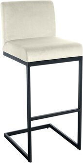Barstoel Hepewoll Fluweel B, Creme