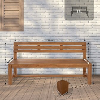 Teakbank Iegesti 180 cm, 