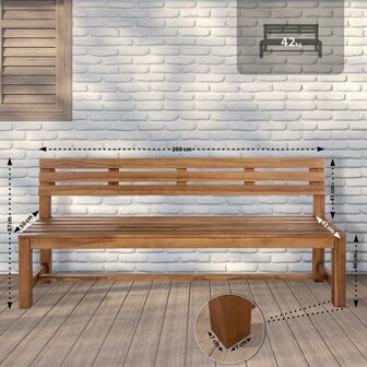 Teakbank Iegesti 200 cm, 