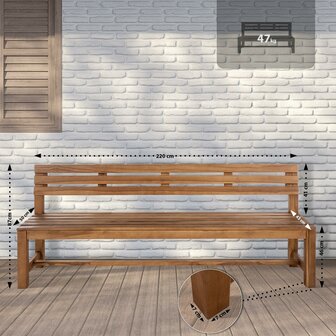 Teakbank Iegesti 220 cm, 