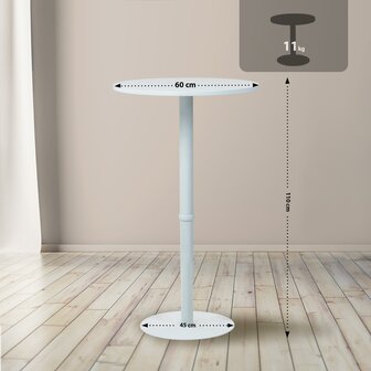 Statafel Horeferd rond 60 cm, Wit