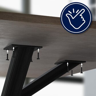 Tafelpoten Fenniy 160x80x72, Zwart
