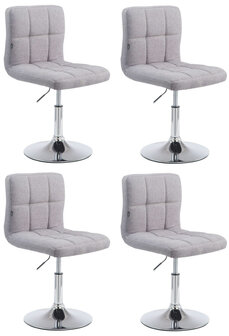 4-delige set Palma Lounger V2 Stof, Grijs