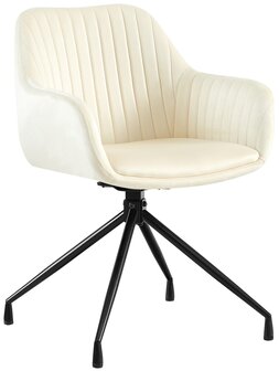 Eetkamerstoel Wilba Fluweel, Creme
