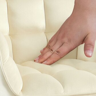 Stoel Tarani Fluweel, Creme