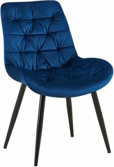 Eetkamerstoel Rissfird Fluweel, Blauw