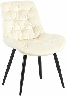 Eetkamerstoel Rissfird Fluweel, Creme