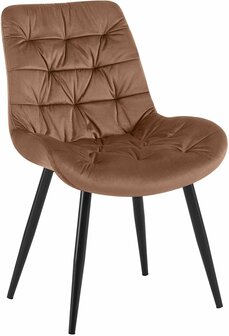 Eetkamerstoel Rissfird Fluweel, Bruin